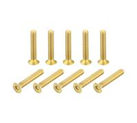 QUARKZMAN Lot de 20 Pièces Vis à Tête Cylindrique M3-0.5 x 18mm en Laiton | à Embase Plate, avec Entraînement Hexagonal Intérieur