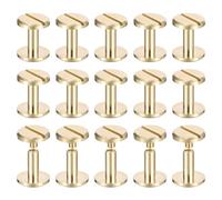 QUARKZMAN Lot de 20 Vis Chicago en Laiton, 10X12mm, à Tête Plate, avec Clou à Vis pour la Reliure et la Création Artisanale en Cuir.