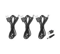 QUARKZMAN Lot de 3 câbles d'alimentation USB vers CC 3 A 5 V CC, connecteur jack 5,5 mm x 2,1 mm, adaptateur pour ventilateur, appareil photo, téléphone, tablette (1 m, noir)