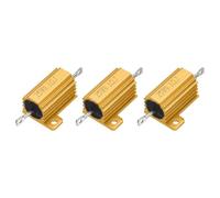 QUARKZMAN Lot de 3 résistances bobinées 25 W 0,1 ohm 5% pour boîtier en aluminium, vissées, montées sur châssis, dorées