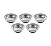 QUARKZMAN Lot de 5 Plateaux Magnétiques Ronds en Acier Inoxydable de 3" x 1,14" pour Outils Magnétiques, Porte-Pièces pour Douilles, Vis, Écrous, Boulons, Rondelles et Pièces Métalliques