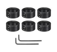 QUARKZMAN Lot De 6 Bague D'Arret 16 Mm De Diametre Interieur Noir | En Acier Au Carbone Pour Train De Serrage, 22 Mm De Diametre Exterieur, 8 Mm D'Epaisseur, 2 Cles Hexagonales