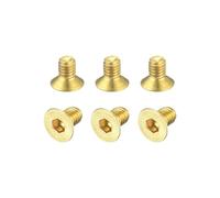 QUARKZMAN Lot de 6 Pièces Vis à Tête Cylindrique M3-0.5 x 5mm en Laiton | à Embase Plate, avec Entraînement Hexagonal Intérieur