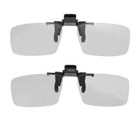 QUARKZMAN Lunettes 3D Clip-on Polarisees 2Pcs pour Films Anaglyphes | Cadres de Lunettes 3D Passives, Circulaires pour Cinema Jeux TV Photo Projecteur