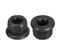 QUARKZMAN M10 Bride Hexagone Verrouillage Écrous, 2pcs Grade 8.8 carbone Acier Noir Oxydé Fini Hex Bride Écrous pour Machines