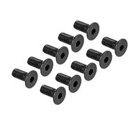 QUARKZMAN M10 x 25mm Hex Douille Plat Tête Fraisée Vis x 10PCS 10.9 Alliage Acier Douille Tête Bouchon Vis Boulons pour Machines et Meubles, [Noir]