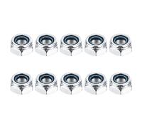 QUARKZMAN M10x1mm Nylon Insertion Autobloquant Écrous x 10pcs Zinc Plaqué Hexagonal Assortiment Matériel Trousse pour Fixations, [Argent Ton]