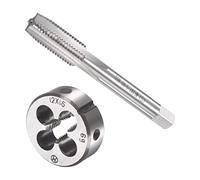 QUARKZMAN M12 x 1.5mm Métrique Machine Filetage Taraud et Filière Ronde Ensemble x 1 Ensemble 4 Cannelures Haute Vitesse Acier pour traiter Matériel Outil