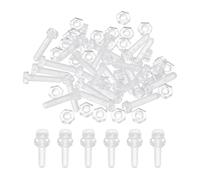 QUARKZMAN M2.5x12mm Vis Acrylique Transparente et Kit d'Ecrous Hexagonaux, 30 Ensembles Vis Plastique Phillips a Tete Ronde Boulons a Filetage Metrique Grossier pour Accessoires, Transparent