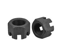 QUARKZMAN M24x1,5mm Écrou Hexagonal Fendu, Écrous Hexagonaux en Acier au Carbone de Qualité 4,8, Noir, 4 Pièces