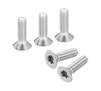 QUARKZMAN M4-0.7 x 14mm Vis À Tête Plate Torx Anti-Vol, 10 Pcs Acier Inoxydable 304, Entraînement Torx, Tête Fraisée, Filetage Complet, Argenté