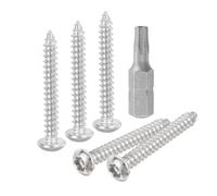 QUARKZMAN M4 x 30mm Vis à Tête Bombée Torx de Sécurité en Acier Inoxydable 304, 50 Pièces, Vis Autotaraudeuses Résistantes au Vandalisme, Vis à Bois Anti-Vol avec Embout T20 (Argent)