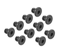 QUARKZMAN M4 x 6mm Hex Douille Plat Tête Tête fraisée Vis x 100PCS 10.9 Alliage Acier Douille Tête Bouchon Vis Boulons pour Machines et Meubles, [Noir]
