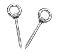 QUARKZMAN M4x40mm Pitons à Oeil 2.4x0.7x0.7 Pouce 304 Acier Inoxydable Pitons à Oeil Crochets pour Hamac pour Pitons à Vis suspendu Balançoire, Support pour Hamac Yoga, Lot de 2