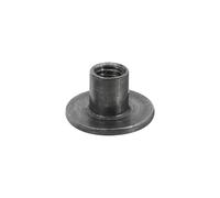 QUARKZMAN M5 Écrous en T, 12 Pièces Écrous en T en Acier au Carbone avec Base Ronde, Écrous à Souder de 8 mm de Hauteur avec Trou Traversant, Filetage Femelle, Écrous Plaque, Gris Foncé