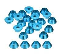 QUARKZMAN M5 Rondelles Coniques À Tête Fraisée, 20 Pièces Joints En Aluminium Anodisé Rondelle À Tête Conique, Joint D'Épaulement Pour Pièces Mécaniques Accessoires, Bleu Clair