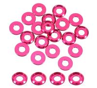 QUARKZMAN M5 Rondelles Coniques À Tête Fraisée, Diamètre Du Trou 5mm/0.2" Joints Aluminium Rondelles À Tête Conique Pour Vis RC/FPV/PC Mécaniques Pièces Modèle, Lot 20 Pièces (Rose Rouge)