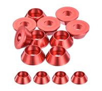 QUARKZMAN M5 Rondelles de Coupelle Conique, Joints en Aluminium Anodisé de Tête de Coupelle pour Vis RC/FPV/PC/Drone/Accessoires Mécaniques Pièces de Modèle, Paquet de 10 (Rouge)