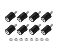 QUARKZMAN M5 Supports En Caoutchouc, 8Pcs 15x20mm(DxH) Cylindriques Anti-Vibration Isolateurs Amortisseurs Avec Ecrous A Serrage Pour Bobinages De Voiture Generateurs Compresseurs D'Air