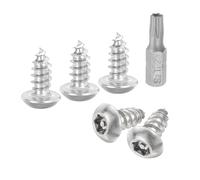 QUARKZMAN M5 x 12mm Vis à Tête Bombée Torx de Sécurité, 20 Pièces Vis Autotaraudeuses en Acier Inoxydable 304 Résistantes au Vandalisme, Vis à Bois Antivol avec Embout T25 (Argent)