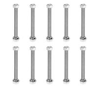 QUARKZMAN M5 x 50mm 304 Vis Acier Inoxydable À Tête Hexagonale, Écrous, Rondelles Plates Et Rondelles Freins Kit D'Assortiment, Filetage Complet, 10 Sets