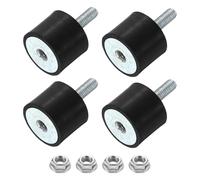 QUARKZMAN M6 Supports En Caoutchouc, 4Pcs 24x20mm(DxH) Cylindriques Antivibratiles En Caoutchouc Absorbeur De Chocs Avec Ecrou De Serrage Pour Car Bobbin Generator Compresseurs D'Air