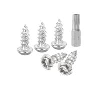 QUARKZMAN M6 x 12mm Vis à Tôle de Sécurité à Tête Bombée Torx, 30 Pièces Vis Autotaraudeuses en Acier Inoxydable 304 Résistantes au Vandalisme, Vis à Bois Antivol avec Embout T30 (Argent)