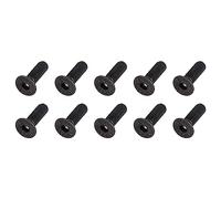QUARKZMAN M6 x 20mm Hex Douille Plat Tête Fraisée Vis x 20PCS 10.9 Alliage Acier Douille Tête Bouchon Vis Boulons pour Machines et Meubles, [Noir]