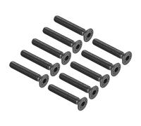 QUARKZMAN M6 x 35mm Hex Douille Plat Tête Fraisée Vis x 20PCS 10.9 Alliage Acier Douille Tête Bouchon Vis Boulons pour Machines et Meubles, [Noir]