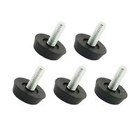 QUARKZMAN M6x15x22mm Réglable Nivellement Pieds x 5pcs Filetage Vissé sur Jambe Protéger Niveleur pour Meubles sur Maison, Bureau, Restaurant, [Noir]