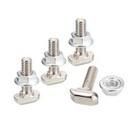 QUARKZMAN M6x20 mm T Fente Interruption verrouilleront et M6 Hexagone Bride Noix Ensemble, 20 Sets Marteau Diriger Boulon T T Forme Étalon Glissement Vis pour 30 Série Aluminium