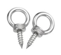 QUARKZMAN M6x20mm Pitons À Œil 2x1.1x1.1 Pouces 304 Acier Inoxydable Pitons À Œil Pour Hamac Pitons À Vis Pour suspendu Balançoire, Support Pour Hamac Yoga, Lot De 2