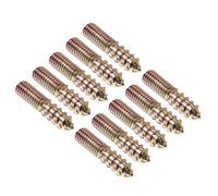 QUARKZMAN M6x30mm Cintre Boulon Vis Double Filetage x 10PCS Carbone Acier Double Tête Vis pour Canapé Jambes, [Bronzé]