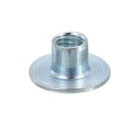 QUARKZMAN M8 Écrous en T, 24 Pièces Écrous en T Ronds en Acier au Carbone avec Base Soudée, Hauteur de 10 mm, Trou Traversant, Écrous à Plaques Filetées Femelles