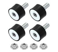 QUARKZMAN M8 Supports En Caoutchouc, 4Pcs 24x14mm(DxH) Isolateur Anti-Vibration Cylindrique En Caoutchouc Amortisseur De Choc Avec Ecrou A Serrage Pour Bobine De Voiture Generateurs