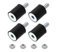QUARKZMAN M8 Supports En Caoutchouc, 4Pcs 24x30mm(DxH) Cylindriques Anti-Vibration Isolateurs Amortisseurs Avec Ecrou Autofreiné Pour Car Bobbine Generator Compresseurs D'Air