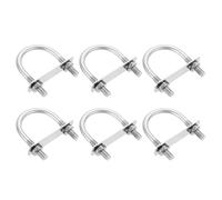 QUARKZMAN M8 U-Bolts Ronds, 6 Ensembles 42mm(1.65") Largeur Intérieure 72mm(2.83") Longueur 201 Acier Inoxydable U-Clamp Boulon Avec Plaques & Écrous Pour Automobile, Silver