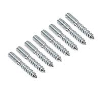 QUARKZMAN M8x50mm Cintre Boulon Vis Double Filetage x 8PCS Carbone Acier Double Tête Vis pour Canapé Jambes, [Argenté]