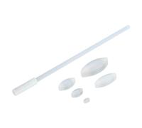 QUARKZMAN Magnétique Agitateur Mixeur Agitateur Barre Ensemble Blanc | 1 Ensemble, avec 5 Tailles Olive Forme et Droit Barres Revêtement Aimant pour Laboratoire