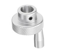 QUARKZMAN Manivelle en Alliage D'Aluminium 30mm OD 12mm Alésage Manivelle de Tour avec Poignée Rotative Poignée de Fraiseuse en Aluminium avec t 2 Vis pour Fraiseuse Tour, Ton Argenté