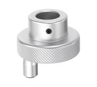 QUARKZMAN Manivelle en Alliage D'Aluminium 40mm OD 15mm Alésage Manivelle de Tour avec Poignée Rotative Poignée de Fraiseuse en Aluminium avec t 2 Vis pour Fraiseuse Tour, Ton Argenté