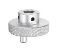 QUARKZMAN Manivelle en Alliage D'Aluminium de 50 mm de Diamètre, Alésage de 14 mm, Manivelle de Tour avec Poignée Rotative, Poignée de Fraiseuse en Aluminium avec t 2 Vis, Ton Argent