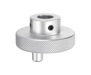 QUARKZMAN Manivelle en Alliage D'Aluminium de 50 mm de Diamètre, Alésage de 14 mm, Manivelle de Tour avec Poignée Rotative, Poignée de Fraiseuse en Aluminium avec t 2 Vis, Ton Argent