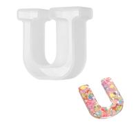 QUARKZMAN Matrice À Lettres en Résine 2.5 Pouces, Lettre M Majuscule Alphabet 3D Matrice en Silicone pour Moulage De Lettres pour Fabrication De Bougies DIY Murale Maison Fête Art