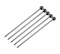 QUARKZMAN Métal Cocktail Pics 5Pcs, Réutilisable Inox Acier Cocktail Cure-dents Ball Pourme pour Boissons, Apéritif, Fruits - Noir