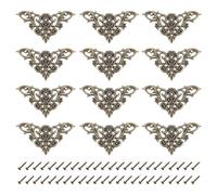 QUARKZMAN Métal Coin Protecteur, Meuble Décoratif Bord Couverture, Album Coin Protections Housses pour Boîte Bois Coffret Table Bureau, 12 pcs, 46mm Bronze