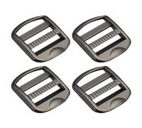 QUARKZMAN Métal Échelle Boucle Curseur Tri-Planeur Métal Réglable Boucles, 4pcs 25mm(1") Intérieur Largeur pour Sangle Sac Dos Sangle, Mat Pistolet-noir