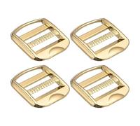 QUARKZMAN Métal Échelle Boucle Curseur Tri-Planeur Métal Réglable Boucles, 4pcs 25mm(1") Intérieur Largeur pour Sangle Sac Dos Sangle, Ton Or