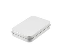 QUARKZMAN Métal Étain Boîte Conteneurs, 3,4x2,4x0,7 pouce Argent Rectangulaire Métal Charnière Étain Boîte Mini Portable Stockage Conteneur Trousse avec Couvercle pour Maison Rangement