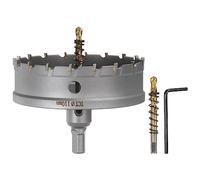 QUARKZMAN Métal Trou Scie Carbure Coupeur 110mm /4.3" Dia pour Inox Acier, Métal, Aluminium Alliage, Cuivre, Laiton, Plastique, avec Extra Centre Mèche